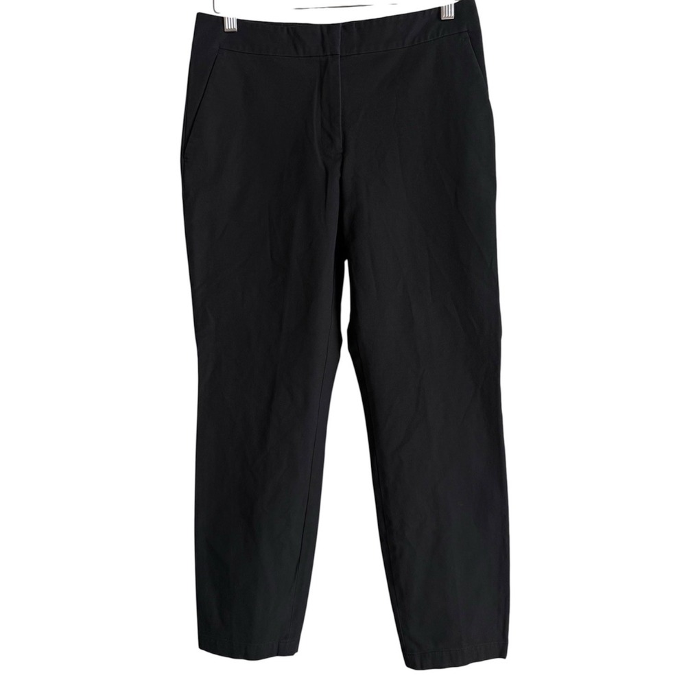 Lafayette 148 New York Essex Pant Black Slim Ankle Trousers Quiet Luxury Size 4